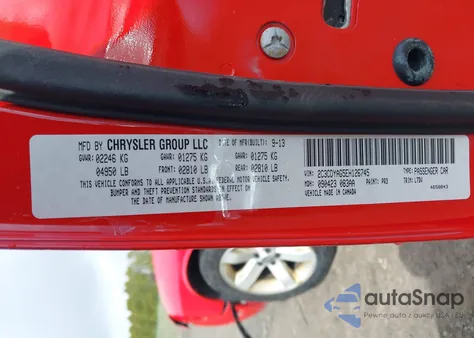 2014 Dodge Challenger Sxt z USA, uszkodzony, nr VIN 2C3CDYAG5EH126745